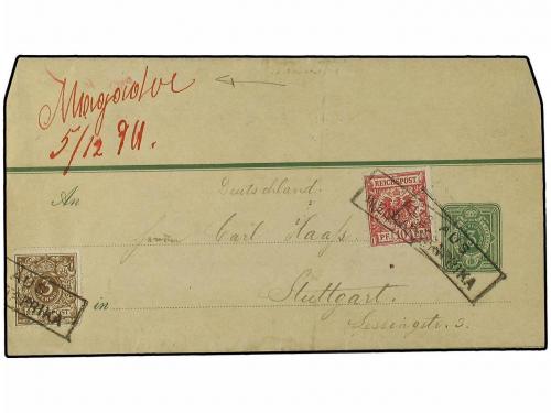 ✉ MARRUECOS ALEMAN. 1894 (Dec 5). 3pf. green postal statione