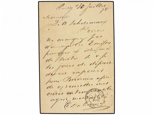 ✉ FRANCIA. 1878 (July 30). Formula Card used to Hoorn, Nethe