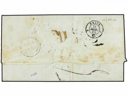 ✉ HONG KONG. 1850 (Jan 30). Entire letter from HONG KONG to 