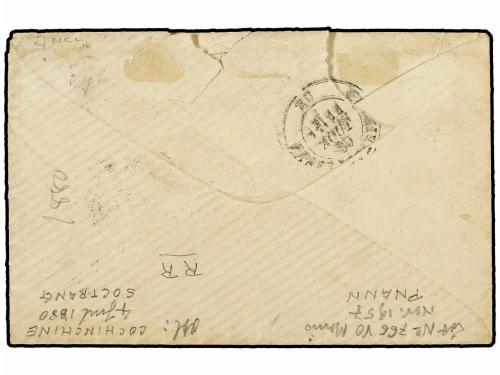 ✉ INDOCHINA FRANCESA. Ce. 41. 1880 (July 4). Small envelope 