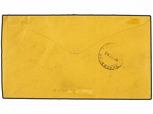 ✉ PERU. 1878. USED ABROAD. Cover to RICHMOND, MAINE, USA bea