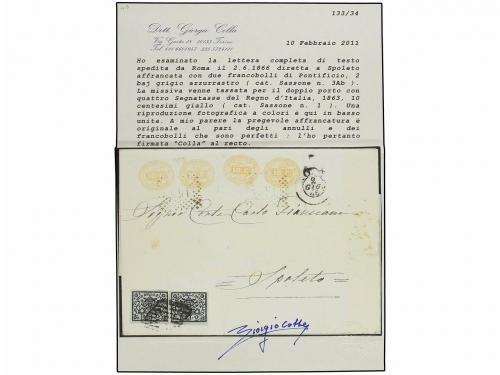 ✉ ITALIA ANTIGUOS ESTADOS: ESTADOS PONTIFICIOS. 1866 (June 2