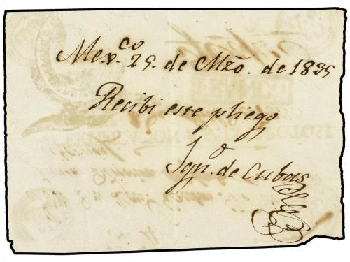 ✉ MEXICO. 1835 (1 Abril). S. LUIS POTOSÍ a MÉXICO. Marca CER