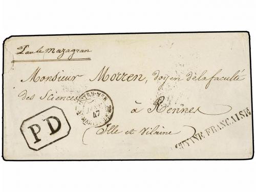 ✉ GUAYANA FRANCESA. 1846 (Dec 19). Cover to RENNE endorsed "