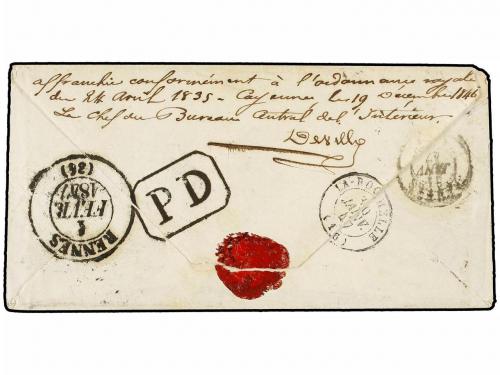 ✉ GUAYANA FRANCESA. 1846 (Dec 19). Cover to RENNE endorsed "