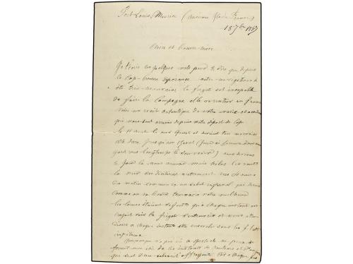 ✉ MAURICIO. 1867 (Sept. 18). Cover and complete contents wri