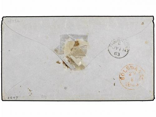 ✉ HONG KONG. 1863. Cover with manuscript endorsement on fron