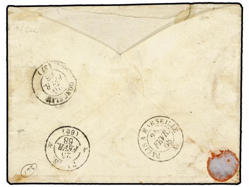 ✉ COLOMBIA. Sc. 46. 1866. BOGOTA a FRANCIA. Sobre circulado 