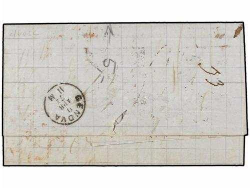✉ BRASIL. Sc. 59. 1874. RIO GRANDE a GENOVA (Italia). 200 re