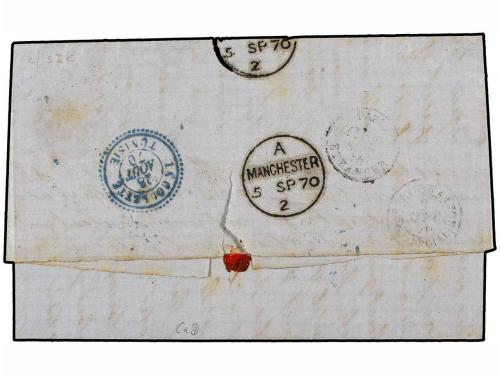 ✉ TUNEZ. 1870. TUNEZ a MANCHESTER (Gran Bretaña). Circulada 