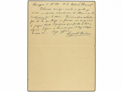 ✉ ESPAÑA ENTEROS POSTALES. Ed. 28. 1893. ZARAGOZA a ALEMANIA