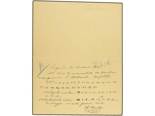✉ ESPAÑA ENTEROS POSTALES. Ed. 33. 1896. LOGROÑO a HOLANDA. 