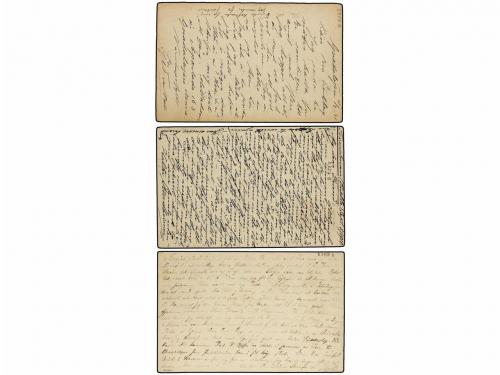 ✉ MEXICO. 1905-1911. TRES Enteros Postales de 4 ctvos. s. 3 