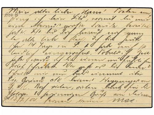 ✉ BRASIL. 1904. PERNAMBUCO a DELHI (India). Entero Postal de