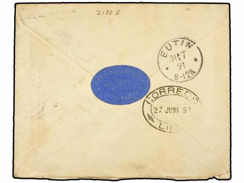 ✉ BOLIVIA. 1891. COCHABAMBA a ALEMANIA. 1 ctvo. rosa y 10 ct