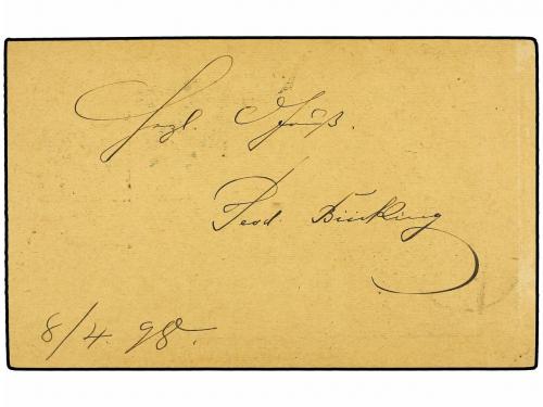 ✉ URUGUAY. 1898. MONTEVIDEO a ALEMANIA. Entero Postal de 3 c