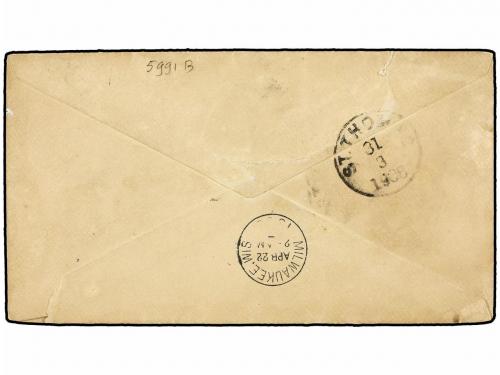 ✉ ISLAS VIRGENES. 1909. ROAD-TOWN to U.S.A. Postal Stationer