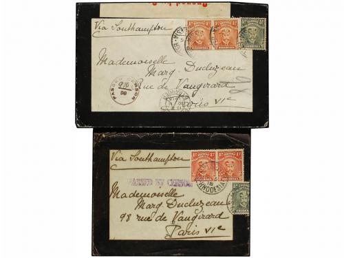 ✉ RHODESIA. 1918. MELSETER to FRANCE. 2 covers with 1/2 p. +