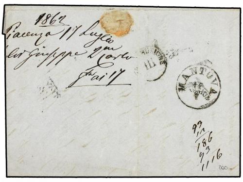 ✉ ITALIA ANTIGUOS ESTADOS: CERDEÑA. Sa. 13Co, 14Co. 1862. PI