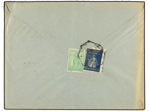 ✉ ANGOLA. 1933. MOSSAMEDES a SUIZA. 80 cts. verde y sello de