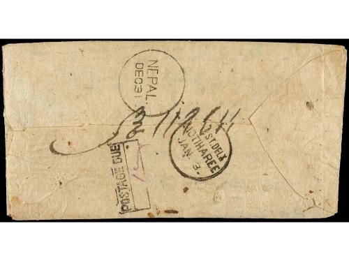 ✉ NEPAL. 1875? (Dec.). KATHMANDU to MATEHARE (India). Origin