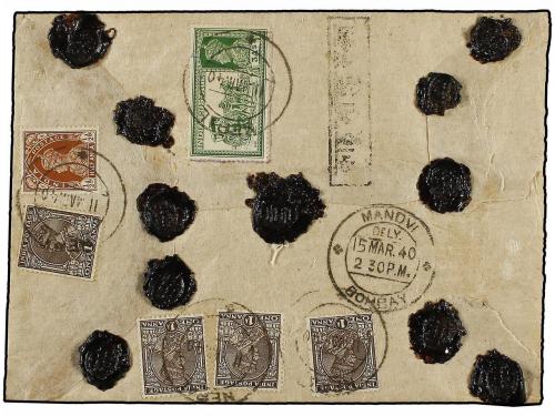 ✉ NEPAL. 1940 (Mar.). KATHMANDU to BOMBAY. Registered Declar