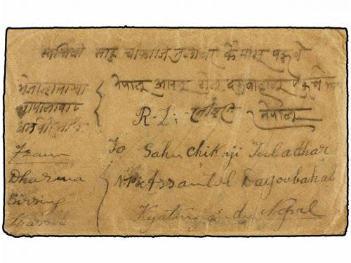 ¿ TIBET. 1917 (11-12). GYANTSEE to KATHMANDU. 1/2a. and 1a.