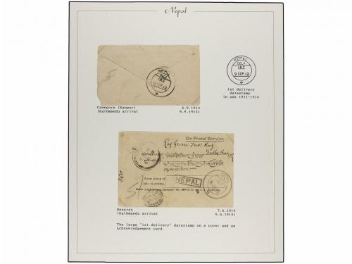 ✉ NEPAL. 1902-.1914. DELIVERY DATESTAMPS. Collection on seve