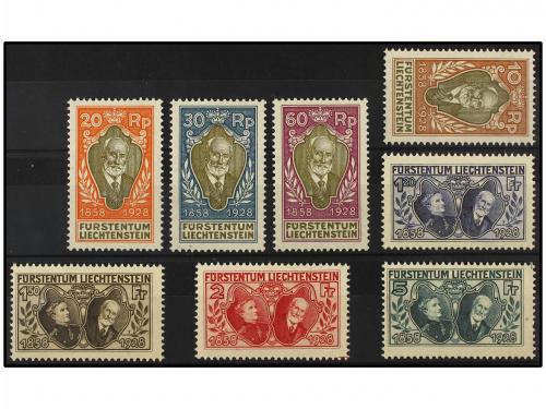 * LIECHTENSTEIN. Mi. 82/89. 1928. Complete set, light hinged