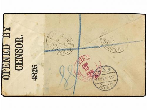 ¿ SAMOA. 1917. APIA to NETHERLANDS. Registered cover franked
