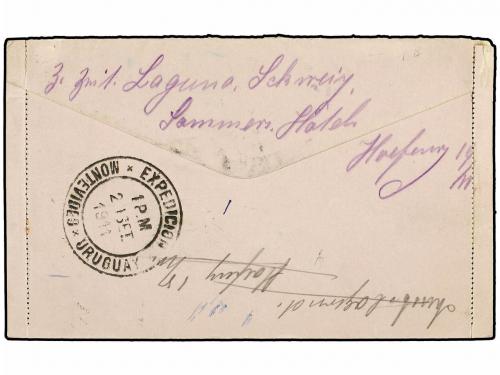 ✉ URUGUAY. 1911. MONTEVIDEO a ALEMANIA. Entero Postal de 3 c