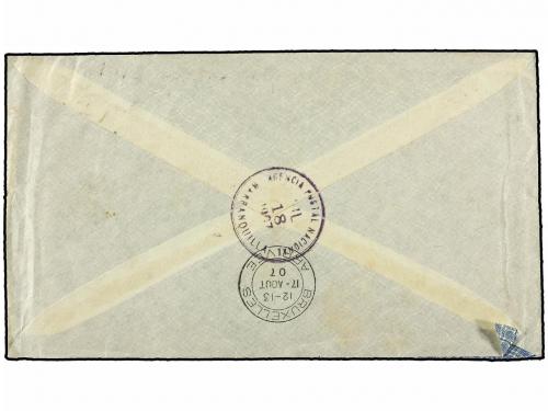 ✉ COLOMBIA. 1907. BUCARAMANGA a BRUSELAS. 1/2 cts. (4) y 2 c