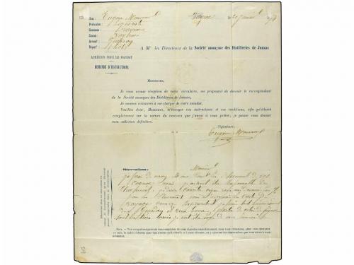 ✉ FRANCIA. 1874. VAYRAC a JONZAC. Devolución de una circular