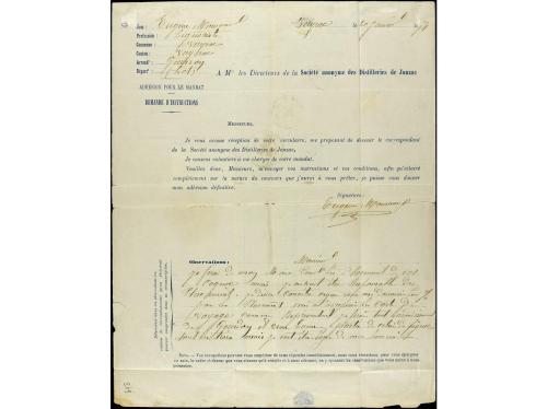 ✉ FRANCIA. Yv. 50, 51 + 60. 1874. VAYRAC a JONZAC. Devolució