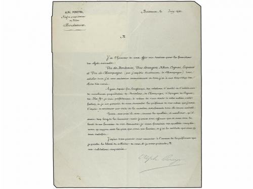 ✉ FRANCIA. 1861. BOURDEAUX a LESPAS. 1 cto. verde oliva, már