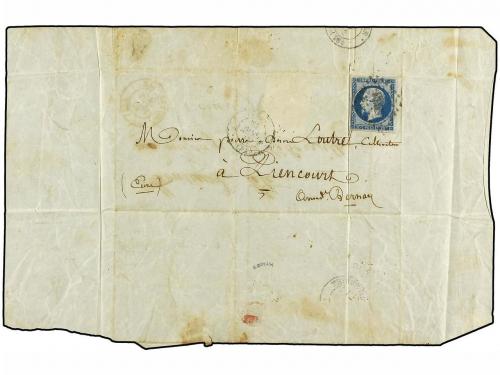 ✉ FRANCIA. 1862. THIBERVILLE correo interior con sello de 10