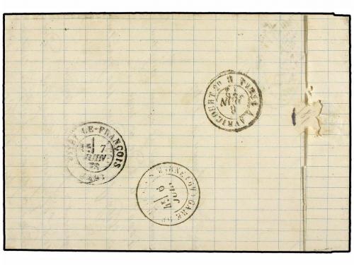 ¿ FRANCIA. 1872. MAILLY a VITRY. 5 cts. verde s. azul (2) y