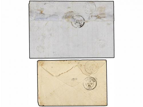 ✉ FRANCIA. Yv. 14. 1861-62. 2 cartas de AMIENS y PARIS con s