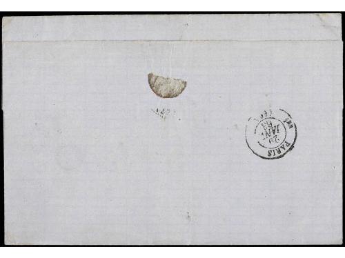 ✉ FRANCIA. Yv. 14. 1863. THANN a LILLE. 20 cts. azul (margen