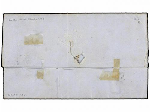 ¿ ESPAÑA. Ed. 61 (2). 1863. SITGES a LA HABANA. 1 real casta