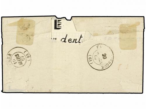 ✉ FRANCIA. 1867. LUMBRES a DOHEN. 10 cts. bistre, manuscrito