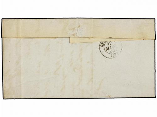 ✉ FRANCIA. 1856. CORPS a GRENOBLE. 20 cts. azul y 20 cts. az