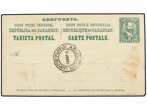¿ PARAGUAY. 1899. PARAGUAY a ALEMANIA. Entero Postal doble 2