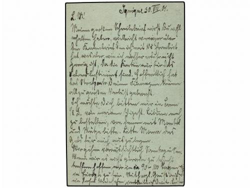 ¿ CHILE. 1901. IQUIQUE a ALEMANIA. Entero Postal de 1 ctvo.