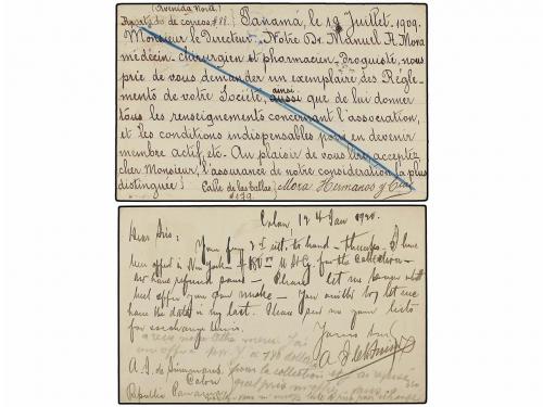 ✉ PANAMA. 1909-1920. Dos Enteros Postales de 1 ctvo. verde y