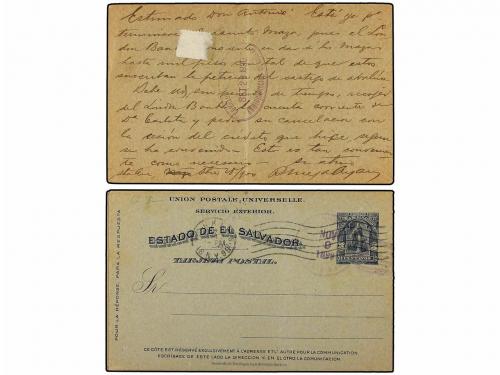 ✉ SALVADOR. 1899-1900. Dos Enteros Postales de 2 ctvos. cast