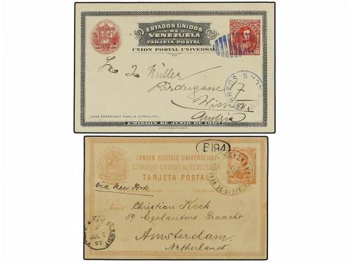 ✉ VENEZUELA. 1897-1929. Cuatro Enteros postales de 10 cts. r