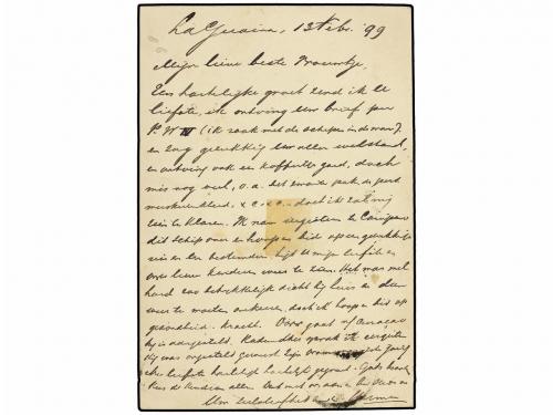 ✉ VENEZUELA. 1899. LA GUAYRA a HOLANDA. Entero Postal de 10 