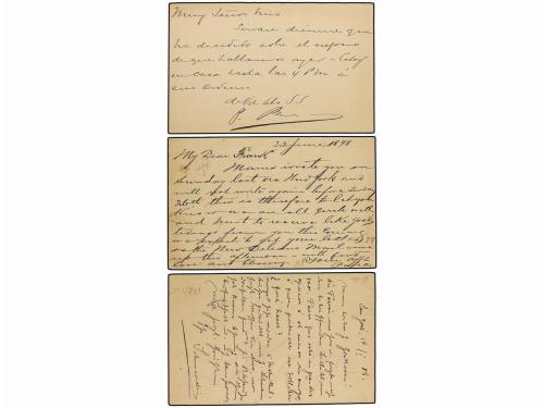 ✉ COSTA RICA. 1892-1906. Tres Enteros Postales de 2 cts. ver