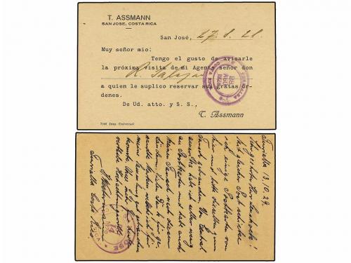 ✉ COSTA RICA. 1910-29. Cuatro Enteros Postales 2 cts. azul, 